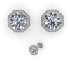 Image 2 : 1.0 CTW VS/SI Diamond Stud Solitaire Earrings 18K White Gold - REF-147M3F - 35949