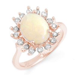 1.78 CTW Opal & Diamond Ring 14K Rose Gold - REF-87K3W - 13267