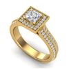 Image 1 : 1.41 CTW Princess VS/SI Diamond Solitaire Micro Pave Ring 18K Yellow Gold - REF-200M2F - 37180