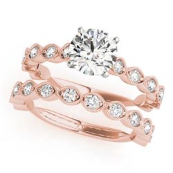 1.77 CTW Certified VS/SI Diamond Solitaire 2Pc Wedding Set 14K Rose Gold - REF-228F2N - 31611