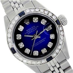 Rolex Ladies Stainless Steel, Diam Dial & Diam/Sapphire Bezel, Sapphire Crystal - REF-431N2A