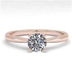 0.54 CTW VS/SI Diamond Engagement Designer Ring 18K Rose Gold - REF-100V7Y - 32384