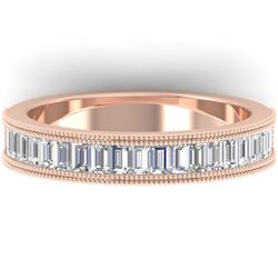 1 CTW Baguette VS/SI Diamond Art Deco Eternity Band 14K Rose Gold - REF-107M3F - 30316