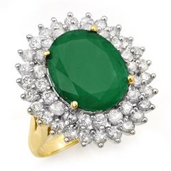 10.83 CTW Emerald & Diamond Ring 14K Yellow Gold - REF-263K6W - 12961