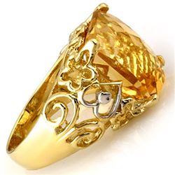 10.03 CTW Citrine & Diamond Ring 10K Yellow Gold - REF-42H9M - 11017