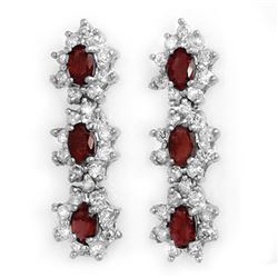 2.81 CTW Ruby & Diamond Earrings 18K White Gold - REF-116N7A - 14288