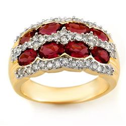 3.0 CTW Pink Tourmaline & Diamond Ring 14K Yellow Gold - REF-105Y5X - 11550