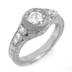 0.75 CTW Certified VS/SI Diamond Ring 14K White Gold - REF-108K7W - 13656