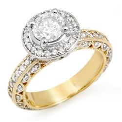 2.0 CTW Certified VS/SI Diamond Ring 14K 2-Tone Gold - REF-396X7R - 11364