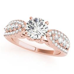 2 CTW Certified VS/SI Diamond Solitaire Wedding Ring 18K Rose Gold - REF-481K7W - 27877