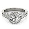1.50 CTW Certified VS/SI Diamond Solitaire Halo Ring 18K White Gold - REF-242A2V - 26781