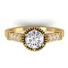 1.22 CTW Certified VS/SI Diamond Solitaire Art Deco Ring 14K Yellow Gold - REF-347K8W - 30536