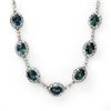 31.0 CTW Blue Sapphire & Diamond Necklace 10K White Gold - REF-207A8V - 10467