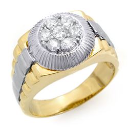 0.75 CTW Certified VS/SI Diamond Men's Ring 18K 2-Tone Gold - REF-138W4H - 14422