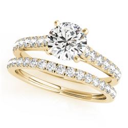 1.38 CTW Certified VS/SI Diamond Solitaire 2Pc Wedding Set 14K Yellow Gold - REF-152K9W - 31699