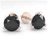 1.0 CTW Black Certified Diamond Stud Earrings Martini 18K Rose Gold - REF-36F9N - 32204