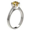 Image 4 : 1.50 CTW Certified Intense Yellow SI Diamond Solitaire Ring 10K White Gold - REF-216M3F - 33027