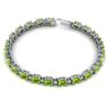 Image 2 : 19.7 CTW Peridot & VS/SI Certified Diamond Eternity Bracelet 10K White Gold - REF-118X5R - 29373