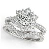 2.22 CTW Certified VS/SI Diamond 2Pc Wedding Set Solitaire Halo 14K White Gold - REF-425Y3X - 30942