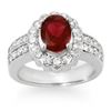 2.25 CTW Rubellite & Diamond Ring 14K White Gold - REF-87N8A - 10736