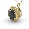 1.50 CTW Black Diamond Solitaire Necklace 18K Yellow Gold - REF-50Y9X - 36013