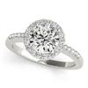 1.01 CTW Certified VS/SI Diamond Solitaire Halo Ring 18K White Gold - REF-205R3K - 26323