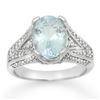 3.95 CTW Aquamarine & Diamond Ring 18K White Gold - REF-118X2R - 14508