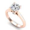 1.60 CTW VS/SI Diamond Art Deco Ring 18K Rose Gold - REF-555A2V - 37293