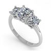 Image 2 : 2 CTW VS/SI Diamond Past Present Future Designer Ring 14K White Gold - REF-473M6F - 38491