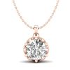 1.36 CTW VS/SI Diamond Solitaire Art Deco Necklace 18K Rose Gold - REF-361R8K - 37245