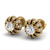 2.01 CTW VS/SI Diamond Art Deco Micro Pave Stud Earrings 18K Yellow Gold - REF-272Y7X - 36997