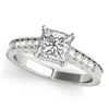 1.20 CTW Certified VS/SI Princess Diamond Solitaire Antique Ring 18K White Gold - REF-422K4W - 27231