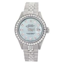 Rolex Ladies Stainless Steel, Diamond Dial & Diamond Bezel, Sapphire Crystal - REF-426F4M