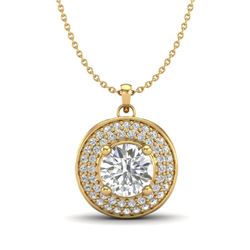 1.25 CTW VS/SI Diamond Solitaire Art Deco Necklace 18K Yellow Gold - REF-272W7H - 37261