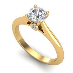 0.83 CTW VS/SI Diamond Solitaire Art Deco Ring 18K Yellow Gold - REF-200X2R - 37285