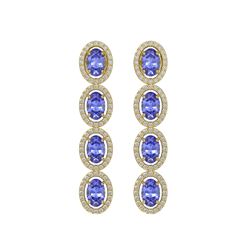 6.09 CTW Tanzanite & Diamond Earrings Yellow Gold 10K Yellow Gold - REF-122H2M - 40513