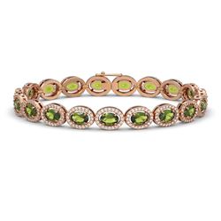 13.87 CTW Tourmaline & Diamond Bracelet Rose Gold 10K Rose Gold - REF-271R6K - 40473