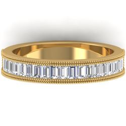 1 CTW Baguette VS/SI Diamond Art Deco Eternity Band 14K Yellow Gold - REF-107R3K - 30317