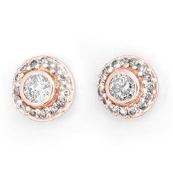 0.90 CTW Certified VS/SI Diamond Solitaire Stud Earrings 14K Rose Gold - REF-91Y3X - 11463