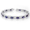 12.05 CTW Tanzanite & Diamond Bracelet 14K White Gold - REF-113K8W - 10905
