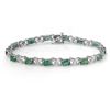 6.85 CTW Emerald & Diamond Bracelet 14K White Gold - REF-72V9Y - 13892