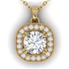 1.02 CTW Certified VS/SI Diamond Stud Micro Halo Necklace 14K Yellow Gold - REF-173A6V - 30437