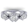 2 CTW Certified VS/SI Diamond Art Deco 3 Stone Ring Band 14K White Gold - REF-200V5Y - 30282