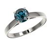 Image 2 : 1 CTW Certified Intense Blue SI Diamond Solitaire Engagement Ring 10K White Gold - REF-115Y8X - 3298