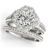 3.03 CTW Certified VS/SI Diamond 2Pc Wedding Set Solitaire Halo 14K White Gold - REF-623N3A - 31109