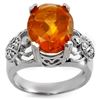 Image 2 : 6.20 CTW Citrine & Diamond Ring 10K White Gold - REF-52N7A - 10753