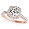Image 1 : 1.40 CTW Certified VS/SI Diamond Solitaire Halo Ring 18K Rose Gold - REF-382M4F - 26875