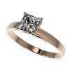 Image 1 : 1 CTW Certified VS/SI Quality Princess Diamond Engagement Ring 10K Rose Gold - REF-297X2R - 32995