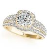 Image 2 : 2.44 CTW Certified VS/SI Diamond 2Pc Wedding Set Solitaire Halo 14K Yellow Gold - REF-551A8V - 31147