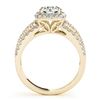 Image 4 : 2.44 CTW Certified VS/SI Diamond 2Pc Wedding Set Solitaire Halo 14K Yellow Gold - REF-551A8V - 31147